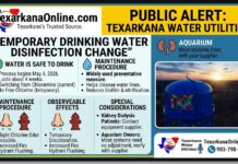 Texarkana Water Utilities to Switch to Free Chlorine Disinfection for Four Weeks Starting May 4